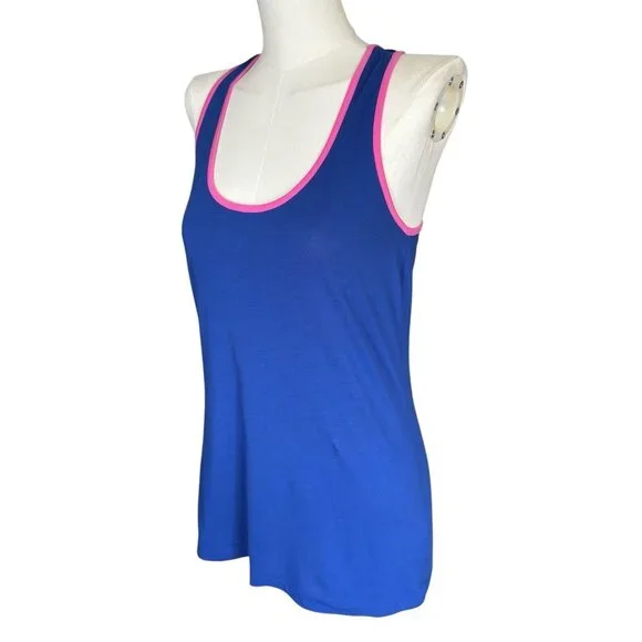 Banana Republic Blue Round Neck Racerback Sleeveless Pullover Tank Top Sz S - Picture 2 of 8